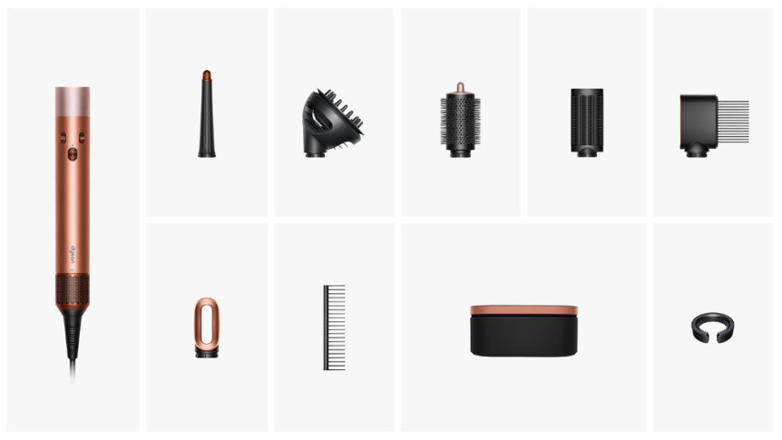 Dyson Airwrap i.d.™ saç şekillendirme ve kurutma seti Kıvırcık+Bukleli (Amber Silk)